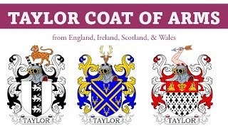 Taylor Coat of Arms amp Family Crest  Symbols Bearers History [upl. by Leta]