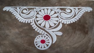 Very easy alpona designDurga puja special alpona design wonderful alpona design and rangoli 2023 [upl. by Norvin]