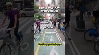 Biker vs entitled pedestrians npc funny newyork karen [upl. by Odirfliw]