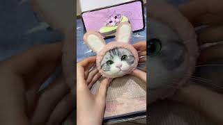 New Work Needle Felted Cat  Needle Felting ASMR  Needle Felting Cats [upl. by Yelich]