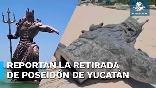 ¿Ya derribaron la estatua de Poseidón en Yucatán Esto es lo que se sabe [upl. by Eelirak987]