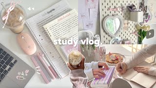 Finals week 🖇️ study vlog being very productive lots of coffee daily life routines etc [upl. by Nilekcaj28]