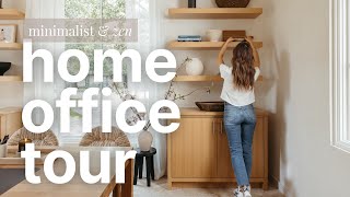 Minimalist Home Office Makeover  Tour My Productive Zen WFH Setup [upl. by Adiela525]