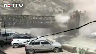 Video Himachal Bridge Hit By Boulders Rolling Down Hill 9 Tourists Dead [upl. by Anidem798]