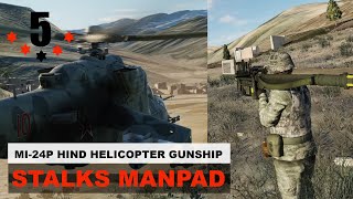 MI24P Hind assault helicopter stalks its prey  Manpad DCS [upl. by Kacerek]