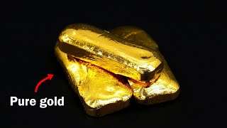 Turning old jewelry into pure gold bars [upl. by Emlin]