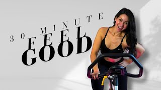 30 Minute Spin Bike Workout  Feel Good Rhythm Ride [upl. by Kellby]