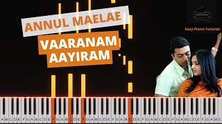 Annul Maelae  Vaaranam Aayiram  Piano Tutorial [upl. by Eisserc62]