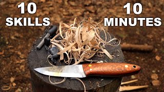 10 Bushcraft Knife Skills in 10 Minutes [upl. by Savil]