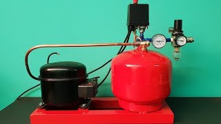 DIY Silent Air Compressor make of fridge motor [upl. by Winifred190]