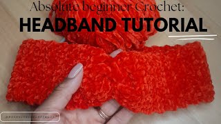 Easy Crochet Headband Tutorial Absolute Beginner Series [upl. by Acinoryt]