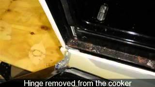 How to change an oven door hinge on a cooker Indesit K341G [upl. by Aika]