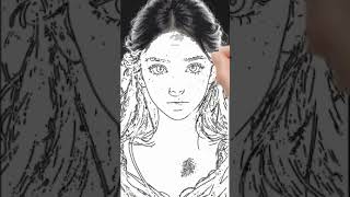 how to draw so beautiful girl trending shortsfeed virlshorts [upl. by Saihttam582]