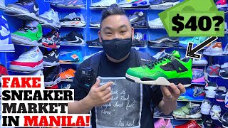 Exploring FAKE SNEAKER MARKET in MANILA [upl. by Suirtimed]