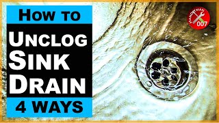 How to Unclog or Unblock a Kitchen Sink Drain 4 EASY WAYS [upl. by Heyde]