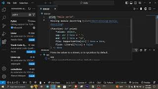 Missing Module Docstring in Python 3  Pylint Error in VSCode [upl. by Felicdad]