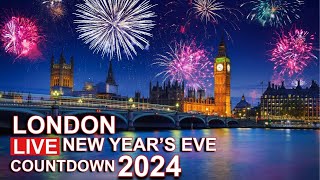 London Live 🔴 New Year Celebrations 🎆 Fireworks ✨ Countdown 2024 [upl. by Quillon]