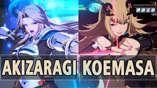 GBVSR Akizaragi Katalina Vs Koemasa Metera  High Level Gameplay [upl. by Norahc]