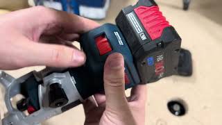 First Bosch 18V palm router Bosch GLF 18V8 test  unboxing [upl. by Leirum]