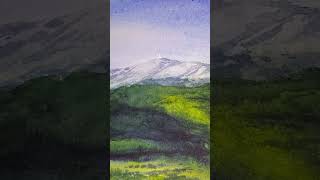 montventoux from sault vaucluse provence aquarelle watercolour france mindfulpainting [upl. by Anahpos]