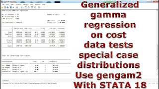 Generalized gamma regression on cost data tests special case distributions Use gengam2 With STATA 18 [upl. by Iadrahs227]