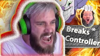 ULTIMATE Cuphead RAGE Compilation Ft PEWDIEPIE amp Francis [upl. by Elamrej]