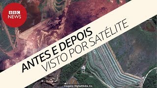 Brumadinho Imagens de satélite revelam antes e depois de barragem [upl. by Issim]