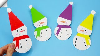 Easy Paper snowman  Christmas crafts 2023 [upl. by Monahon]