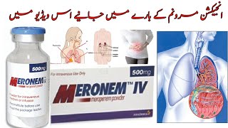 Meronem Injection Uses and Side Effects in Urdu Hindi Meropenem 500 mg Antibiotic injection uses [upl. by Einuj]