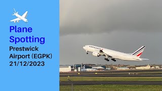 Plane Spotting  Prestwick Airport EGPK 21122023 [upl. by Ydnil]