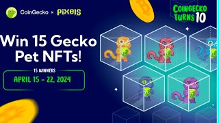 How To Participate CoinGecko x Pixels Gecko Pet NFTs Giveaway  Airdrop Frenzy [upl. by Adnic237]