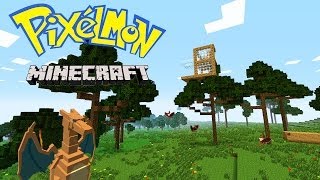 Minecraft Tree House amp Pokemon  PIXELMON PARADISE EP3  Minecraft Mod [upl. by Nuhsyar]