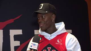 How to Pronounce Schröder First Interview with new Raptor Dennis Schröder [upl. by Ellynad]