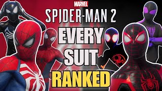 ALL 78 SUITS amp STYLES in Marvels SpiderMan 2 Ranked WORST to BEST [upl. by Lamprey]