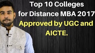 Top 10 College for Distance MBA in INDIA  Top 10 Open MBA College Top Correspondence MBA College [upl. by Enelyak]