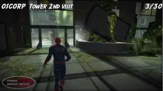 The Amazing SpiderMan  OSCORP Tower 2nd visit Collectibles [upl. by Odnamla]