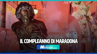 Le leggende non muoiono mai Maradona quottornaquot a Napoli statua e processione per compleanno del Pibe [upl. by Eihpos]