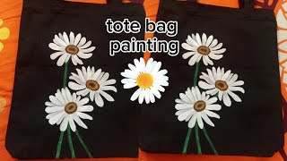 tote bag painting  acrylic painting  art  bag paint [upl. by Ilocin]