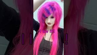 Dying my hair pink w purple stripes scenehair scenegirl racoontails [upl. by Cumings]