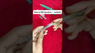 How to fill Injection💉Syringe Mehndi Cone injection heena cone mehndi injectionmehndi [upl. by Syramad]