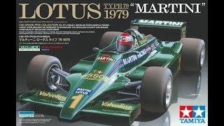 LOTUS MARTINI Type 79 Formula 1 Tamiya 120 Unboxing [upl. by Annaear627]