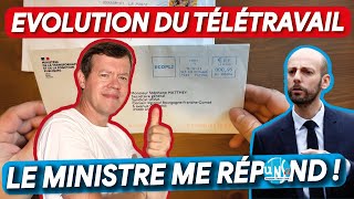 💥 Télétravail  Réponse du Ministre Stanislas Guérini sur le plafond de jours et lindemnisation 💶 [upl. by Notnelc]