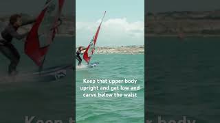 Commitment into gybes and turns How to Carve well Carve Gybe tip windsurf carvegybe [upl. by Anilorak]