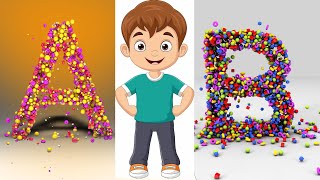 Learn ABCs with 3D Colorful Candies  ABC Song for Children Alphabet \\ ABC \\ ABCD \\ A to Z [upl. by Boniface]