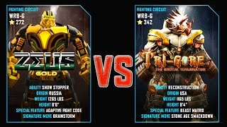 REAL STEEL WRB Final Zeus Gold VS Tri Gore New Robots GOLD UPDATE Живая сталь [upl. by Siva]