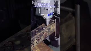 5mm thick carbon steel engraving DXTECHmetalcutterfiberlaserlasercut laserpipecuttingmachine [upl. by Ztirf]