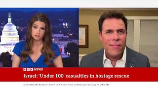 BBC anchor doesnt understand why Israel didnt warn Hamas before rescue mission [upl. by Opaline]