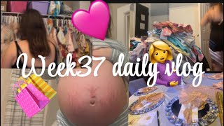 37 WEEKS PREGNANT VLOGNESTINGORGANIZINGSHOPINGAPPOINTMENTPUMPINGYOGABALL [upl. by Gloriane]