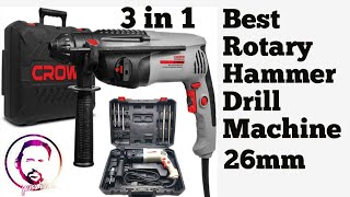 Unboxing Crown Rotary Hammer Drill Machine 26mm 3in1 function [upl. by Gorrian]