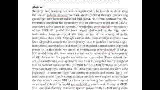 Model Generalizability Investigation for GFCE MRI Synthesis in NPC Radiotherapy Using Multi Institut [upl. by Asseram]